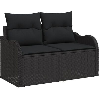 vidaXL Garten-Sofa-Set mit Speicher 8-Tlg Schwarz Poly Rattan 3358228 vidaXL Garten-Sofa-Set mit Speicher 8-Tlg Schwarz Poly Rattan 3358228