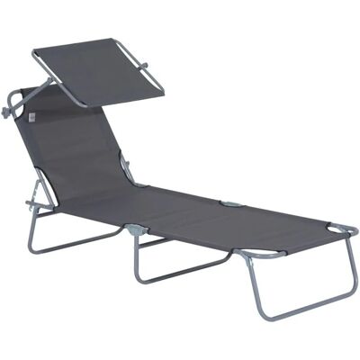 Outsunny Gartenliege - Metall, 187x36x58cm, Grau - Gartenausstattung Outsunny Gartenliege - Metall, 187x36x58cm, Grau - Gartenausstattung