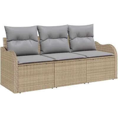Vidaxl Gartensofa-Set - Langlebiger Poliratán, Beigekissen Vidaxl Gartensofa-Set - Langlebiger Poliratán, Beigekissen