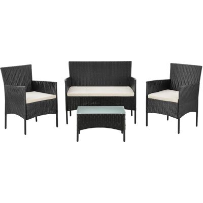 Juskys Fort Myers Gartenset - Wetterfeste Rattan, Kleiner Balkon Juskys Fort Myers Gartenset - Wetterfeste Rattan, Kleiner Balkon