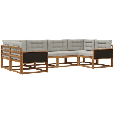 vidaXL Outdoor-Sofagarnitur mit Kissen 6 Stk Natur und Hellgrau 3382834 vidaXL Outdoor-Sofagarnitur mit Kissen 6 Stk Natur und Hellgrau 3382834