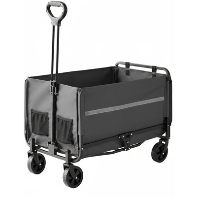 Relaxdays Bollerwagen Stahl Grau Faltbar mit Heckklappe 97 x 50 x 76 cm 6,5 kg Relaxdays Bollerwagen Stahl Grau Faltbar mit Heckklappe 97 x 50 x 76 cm 6,5 kg