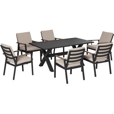Outsunny Sitzgruppe Aluminium Kunststoffholz Polyester 175L x 92B x 73H cm Grau Outsunny Sitzgruppe Aluminium Kunststoffholz Polyester 175L x 92B x 73H cm Grau