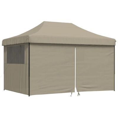 vidaXL Faltbare Partyzelt Pop-Up mit 4 Seitenwänden Taupe - Partyzelt vidaXL Faltbare Partyzelt Pop-Up mit 4 Seitenwänden Taupe - Partyzelt