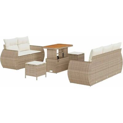 vidaXL Garten-Sofa-Set 8-Tlg Beige Poly Rattan 3361821 vidaXL Garten-Sofa-Set 8-Tlg Beige Poly Rattan 3361821