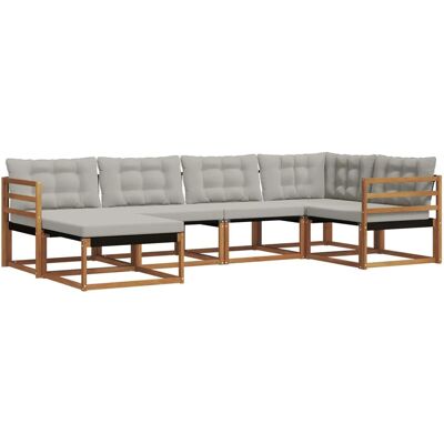 vidaXL Outdoor-Sofagarnitur mit Kissen 6-Tlg Natur und Hellgrau 3369614 vidaXL Outdoor-Sofagarnitur mit Kissen 6-Tlg Natur und Hellgrau 3369614