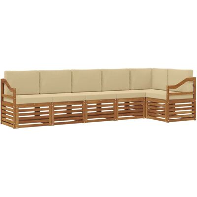 vidaXL Sofagarnituren 6 Tlg Natur und Beige Massivholz Akazie 3374908 vidaXL Sofagarnituren 6 Tlg Natur und Beige Massivholz Akazie 3374908