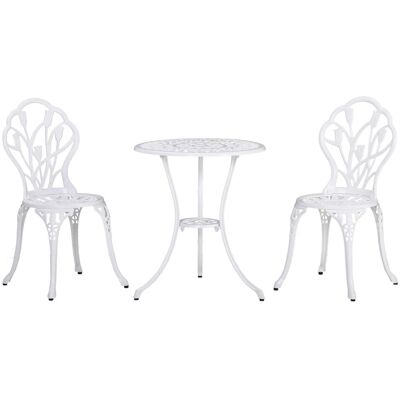 Outsunny Gartenmöbel-Set Aluminium 60 x 67H cm Weiß Outsunny Gartenmöbel-Set Aluminium 60 x 67H cm Weiß