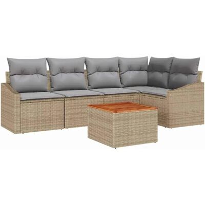Beige Gartensofaset - 6-teiliges Outdoor-Modulmöbel aus Rattan für Balkon Beige Gartensofaset - 6-teiliges Outdoor-Modulmöbel aus Rattan für Balkon