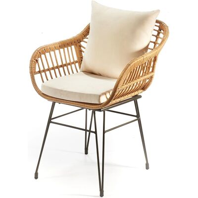 Kobolo Esszimmerstuhl Stuhl Gartensessel Gartenstuhl Retro Look mit Kissen Kobolo Esszimmerstuhl Stuhl Gartensessel Gartenstuhl Retro Look mit Kissen