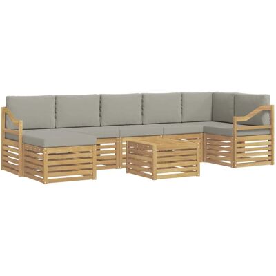 vidaXL Outdoor-Sofagarnitur 8 Stk Weiß und Hellgrau 59 x 59 x 37 cm 3392251 vidaXL Outdoor-Sofagarnitur 8 Stk Weiß und Hellgrau 59 x 59 x 37 cm 3392251