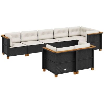 vidaXL 8-tlg Garten-Sofagarnitur mit Kissen Schwarz Poly Rattan Modell 243 vidaXL 8-tlg Garten-Sofagarnitur mit Kissen Schwarz Poly Rattan Modell 243