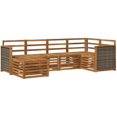 vidaXL Ecksofa Set 5 Stk Natur Massivholz Akazie 3384555 vidaXL Ecksofa Set 5 Stk Natur Massivholz Akazie 3384555