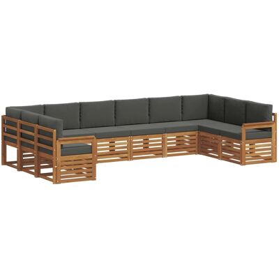 vidaXL Sofagarnituren 10 Tlg Natur und Anthrazit Massivholz Akazie 3375547 vidaXL Sofagarnituren 10 Tlg Natur und Anthrazit Massivholz Akazie 3375547