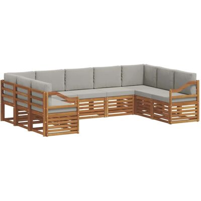 vidaXL Sofagarnituren 9 Tlg Natur und Hellgrau Massivholz Akazie 3375496 vidaXL Sofagarnituren 9 Tlg Natur und Hellgrau Massivholz Akazie 3375496