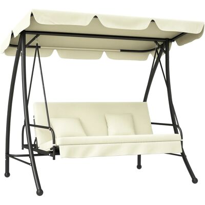 Outsunny 2 in 1 Hollywoodschaukel mit Liegefunktion 200 x 125 x 170 cm Cremeweiß Outsunny 2 in 1 Hollywoodschaukel mit Liegefunktion 200 x 125 x 170 cm Cremeweiß