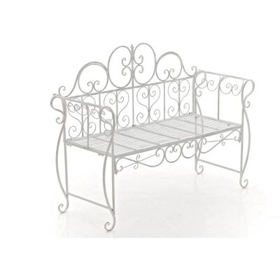 DELUKE Gartenbank LENAR Metall Weiß 128x46x94cm Metallbank Garten 2 Seitzer Bank Terrasse Vintage Antik Gartenbank DELUKE Gartenbank LENAR Metall Weiß 128x46x94cm Metallbank Garten 2 Seitzer Bank Terrasse Vintage Antik Gartenbank