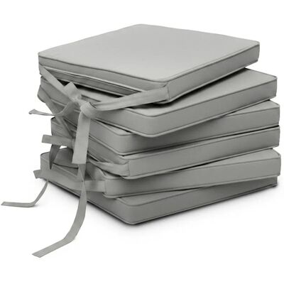 Beautissu 6er Set Loft SK Stuhlkissen Hellgrau 45x40x5cm Beautissu 6er Set Loft SK Stuhlkissen Hellgrau 45x40x5cm