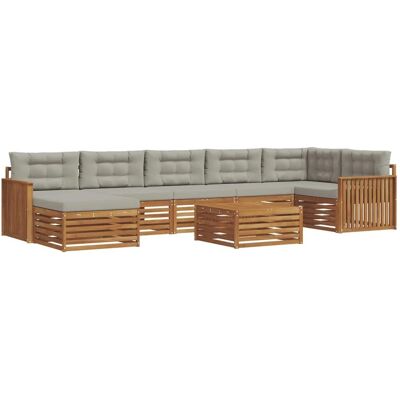 vidaXL Sofagarnituren 8 Tlg Natur und Hellgrau Massivholz Akazie 3373856 vidaXL Sofagarnituren 8 Tlg Natur und Hellgrau Massivholz Akazie 3373856