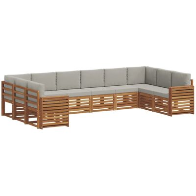 vidaXL Sofagarnituren 10 Tlg Natur und Hellgrau Massivholz Akazie 3375566 vidaXL Sofagarnituren 10 Tlg Natur und Hellgrau Massivholz Akazie 3375566
