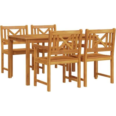 vidaXL 5-Teiliges Garten-Essset aus Massivem Akazienholz 3375650 vidaXL 5-Teiliges Garten-Essset aus Massivem Akazienholz 3375650