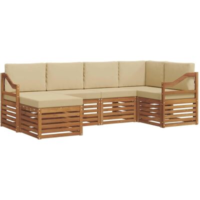 vidaXL Sofagarnituren 6 Tlg Natur und Beige Massivholz Akazie 3375108 vidaXL Sofagarnituren 6 Tlg Natur und Beige Massivholz Akazie 3375108