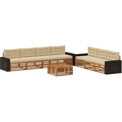 vidaXL Outdoor-Sofagarnitur 8 Stk Natur und Beige 79 x 79 x 37 cm 3383126 vidaXL Outdoor-Sofagarnitur 8 Stk Natur und Beige 79 x 79 x 37 cm 3383126