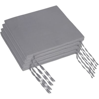 Relaxdays Stuhlkissen 4er Set Polyester Grau mit Bindebändern 40 cm x 40 cm x 3 cm Relaxdays Stuhlkissen 4er Set Polyester Grau mit Bindebändern 40 cm x 40 cm x 3 cm