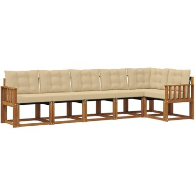 vidaXL Outdoor-Sofagarnitur mit Kissen 6-Tlg Natur und Beige 3368712 vidaXL Outdoor-Sofagarnitur mit Kissen 6-Tlg Natur und Beige 3368712