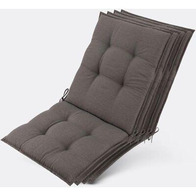 Beautissu 4er Set Premium Niedriglehner Auflage Sun-NL 100x50x8cm Taupe Beautissu 4er Set Premium Niedriglehner Auflage Sun-NL 100x50x8cm Taupe