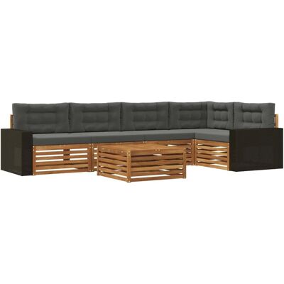 vidaXL Outdoor-Sofagarnitur 6 Stk Natur und Anthrazit 79 x 79 x 37 cm 3383395 vidaXL Outdoor-Sofagarnitur 6 Stk Natur und Anthrazit 79 x 79 x 37 cm 3383395