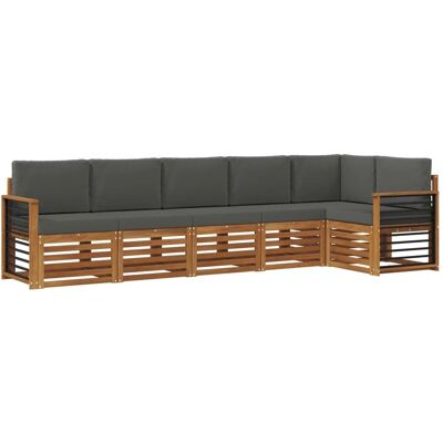 vidaXL Sofagarnituren 6 Tlg Natur und Anthrazit Massivholz Akazie 3374902 vidaXL Sofagarnituren 6 Tlg Natur und Anthrazit Massivholz Akazie 3374902