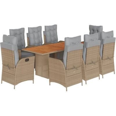 Vidaxl 9-tlg. Gartentisch-Set mit Kissen - Gartenmöbel Vidaxl 9-tlg. Gartentisch-Set mit Kissen - Gartenmöbel