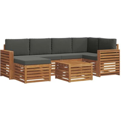 vidaXL Sofagarnituren 7 Tlg Natur und Anthrazit Massivholz Akazie 3375137 vidaXL Sofagarnituren 7 Tlg Natur und Anthrazit Massivholz Akazie 3375137