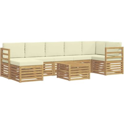vidaXL Outdoor-Sofagarnitur 8-Tlg Weiß und Creme 59 x 59 x 37 cm 3392215 vidaXL Outdoor-Sofagarnitur 8-Tlg Weiß und Creme 59 x 59 x 37 cm 3392215