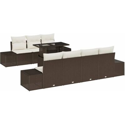 Vidaxl Gartensofa-Set - Modernes Wetterbeständiges 8-teiliges Braun Rattan Lounge Vidaxl Gartensofa-Set - Modernes Wetterbeständiges 8-teiliges Braun Rattan Lounge