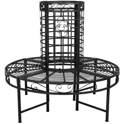 DELUKE Baumbank ODIN Stahl Schwarz 112x121x121cm Gartenbank Wetterfest Terrassenbank Sitzbank Outdoor DELUKE Baumbank ODIN Stahl Schwarz 112x121x121cm Gartenbank Wetterfest Terrassenbank Sitzbank Outdoor