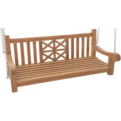 DELUKE Schaukelbank TABEL Holz Teak 150x70x61cm Hängebank Gartenschaukel Zum Aufhängen Veranda-Schaukel DELUKE Schaukelbank TABEL Holz Teak 150x70x61cm Hängebank Gartenschaukel Zum Aufhängen Veranda-Schaukel