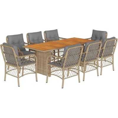 vidaXL Garten-Esstisch Set Beige - Wetterfestes PE Rattan vidaXL Garten-Esstisch Set Beige - Wetterfestes PE Rattan