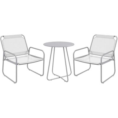 Outsunny Outdoor Bistro Set Stahl Mesh Grau 63L x 57B x 82H cm Outsunny Outdoor Bistro Set Stahl Mesh Grau 63L x 57B x 82H cm