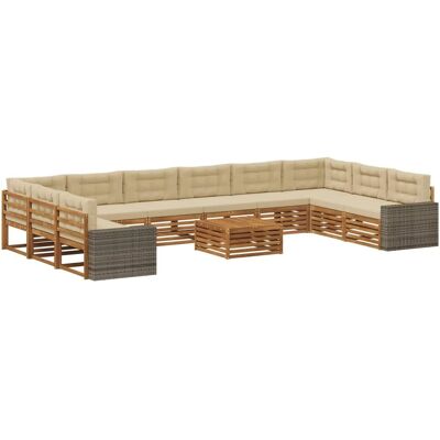 vidaXL Sofagarnituren mit Kissen 11 Stk Massivholz Akazie 3383941 vidaXL Sofagarnituren mit Kissen 11 Stk Massivholz Akazie 3383941