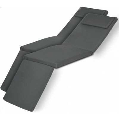 Beautissu Loftlux DC Deckchairauflage 175x45x5cm Graphitgrau 2tlg Beautissu Loftlux DC Deckchairauflage 175x45x5cm Graphitgrau 2tlg