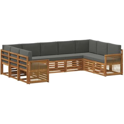 vidaXL Ecksofa Set mit Kissen 7 Stk Natur und Anthrazit 3384838 vidaXL Ecksofa Set mit Kissen 7 Stk Natur und Anthrazit 3384838