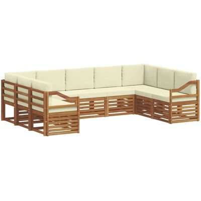 vidaXL Sofagarnituren 9 Tlg Natur und Creme Massivholz Akazie 3375495 vidaXL Sofagarnituren 9 Tlg Natur und Creme Massivholz Akazie 3375495