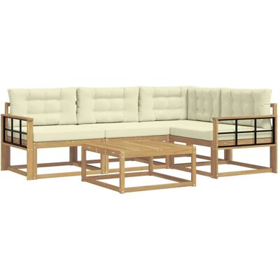 vidaXL Outdoor-Sofagarnitur 5 Stk Weiß und Creme 79 x 79 x 37 cm 3386419 vidaXL Outdoor-Sofagarnitur 5 Stk Weiß und Creme 79 x 79 x 37 cm 3386419