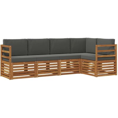 vidaXL Sofagarnituren 5 Tlg Natur und Anthrazit Massivholz Akazie 3374792 vidaXL Sofagarnituren 5 Tlg Natur und Anthrazit Massivholz Akazie 3374792
