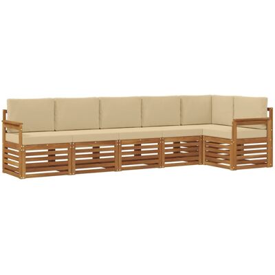vidaXL Sofagarnituren 6 Tlg Natur und Beige Massivholz Akazie 3374878 vidaXL Sofagarnituren 6 Tlg Natur und Beige Massivholz Akazie 3374878