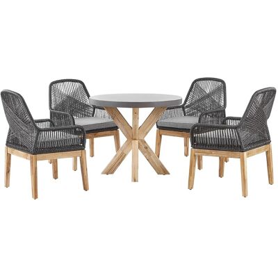 Beliani Gartentisch Set OLBIA Hellgrau 90x90x76 Beliani Gartentisch Set OLBIA Hellgrau 90x90x76