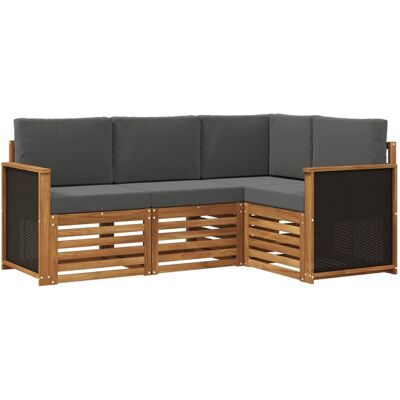 vidaXL Sofagarnituren mit Kissen 4 Stk Massivholz Akazie 3384283 vidaXL Sofagarnituren mit Kissen 4 Stk Massivholz Akazie 3384283