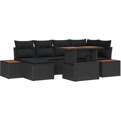 vidaXL Garten-Sofa-Set mit Speicher 7-Tlg Schwarz Poly Rattan 3358822 vidaXL Garten-Sofa-Set mit Speicher 7-Tlg Schwarz Poly Rattan 3358822